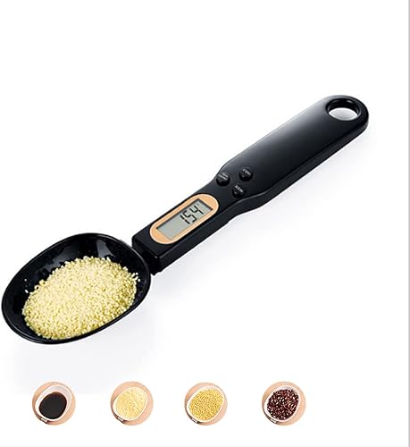 Cucharas medidoras electrónicas, balanza digital de cuchara de cocina, 17.64 oz0.00 oz, pantalla digital, taza de medición desmontable precisa con