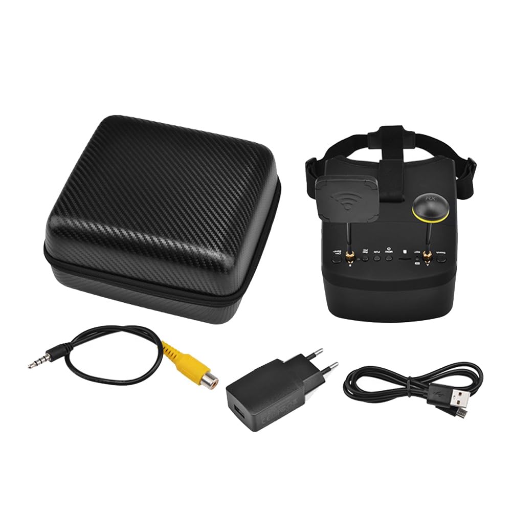 Occhiali FPV -800D 5.8G 40CH 5 Pollici 854X480 DVR Registrazione/Archiviazione Dual Antenne 2000mAh per Drone da Corsa RC Spina UE
