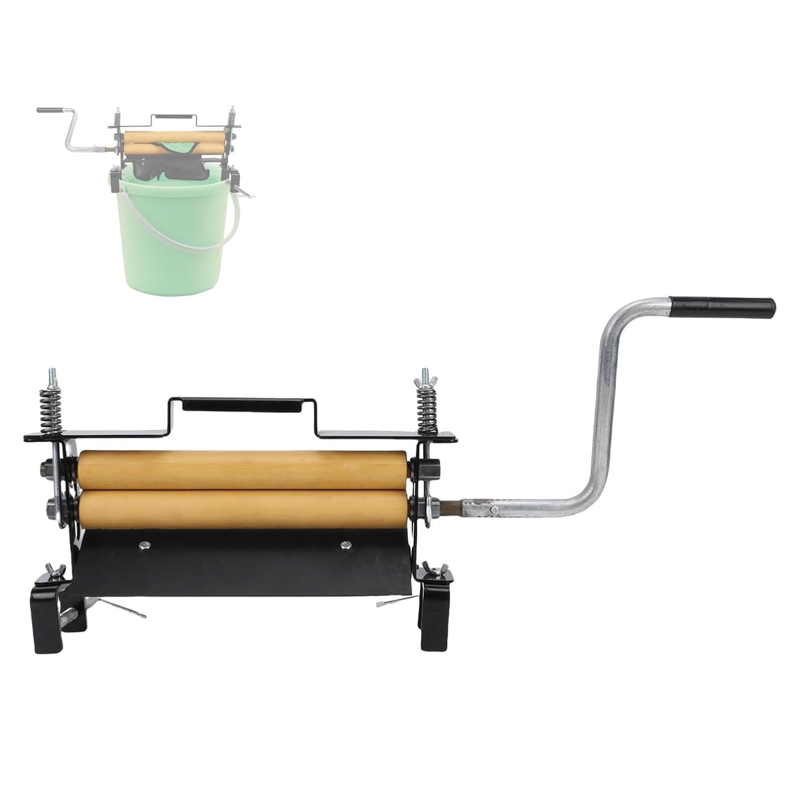 Escurridor de manivela portátil con soporte ajustable que elimina el 95% de agua al instante