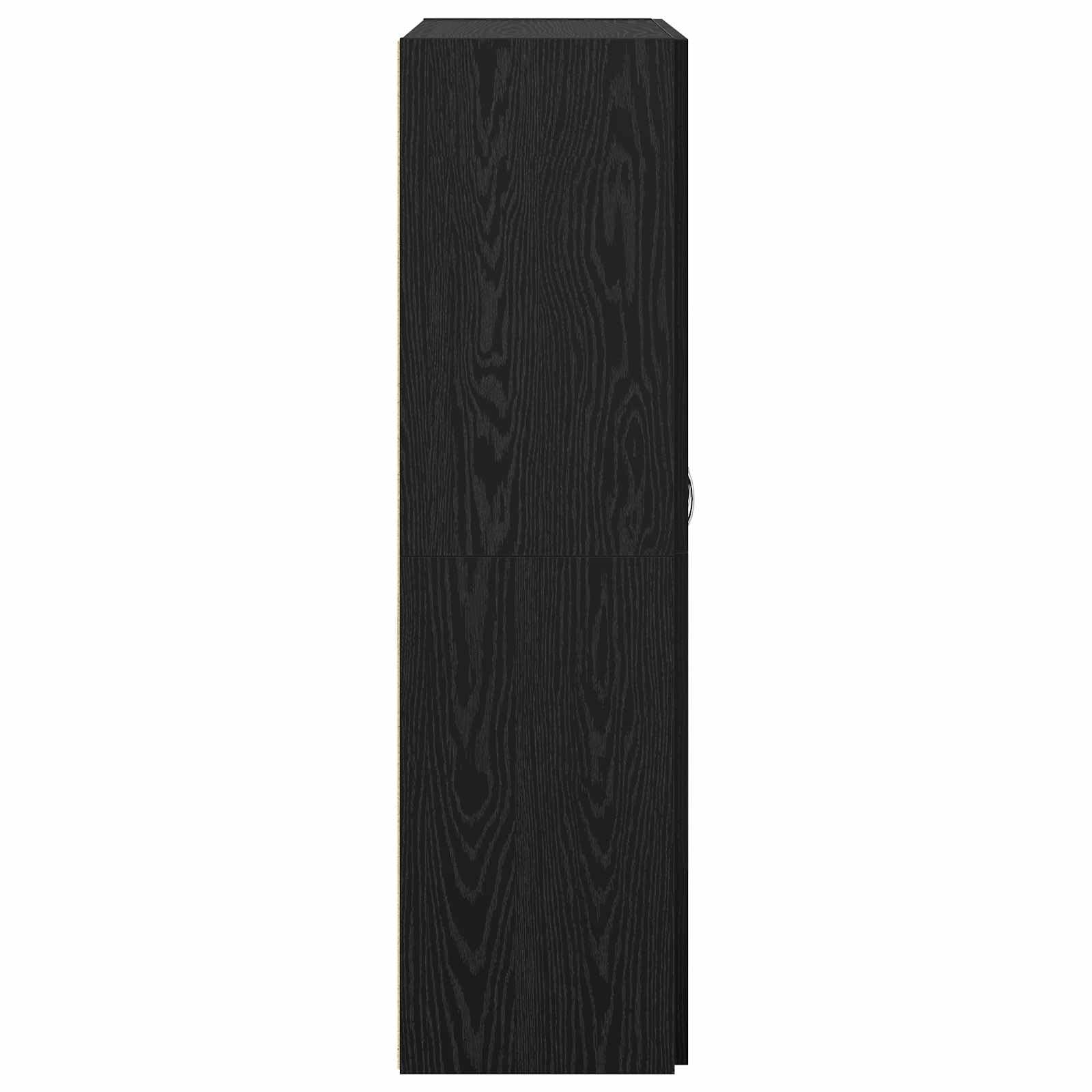 Büroschrank Schwarze Eiche 60 x 32 x 115 cm Holzwerkstoff mit abschließbarer Tür und Regalböden für effiziente Büroorganisation, ideal für Homeoffice und Arbeitszimmer