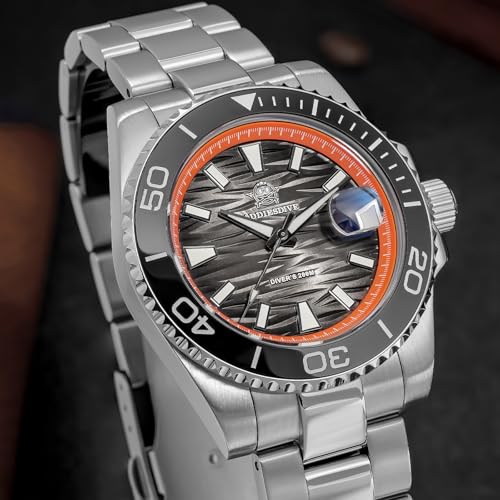Image of ADDIESDIVE 41 MM Mens Dive Watch 200 M Waterproof BGW9 Luminous Ceramic Bezel Date Display Quartz Analog Wrist Watches Wave Textured Dial