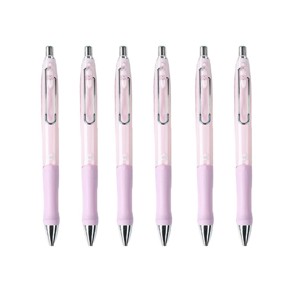 SEIWEI 6 Pack Mechanical Pencil with Ergonomic Comfort Grip and Eraser 0.5mm Lead Automatic Pencil for Drawing Writing Sketching (Pink)