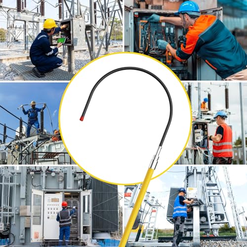 Image of 10.8 Feet Rescue Hook, Electrician Tools Firefighting Insulated 380V, High Voltage Insulated Retractable 35kv, 10.8 Feet, 18 Inch Openings for Electricians, Linemen, Automotive Repairers