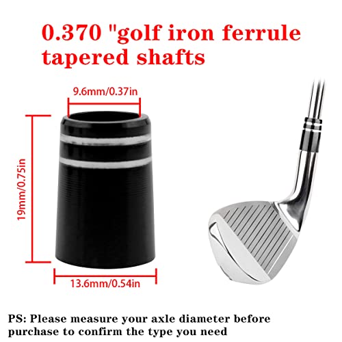 Aylifu Golf Iron Ferrule For Cone Tip Iron Wedge Body With Double Chrome Plated Ring (Black -8-Piece Packs) #TOP1