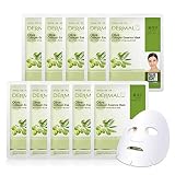 DERMAL Oilve Collagen Essence Facial Mask Sheet 23g Pack of 10 - Moisturizing and Nourishing, Daily