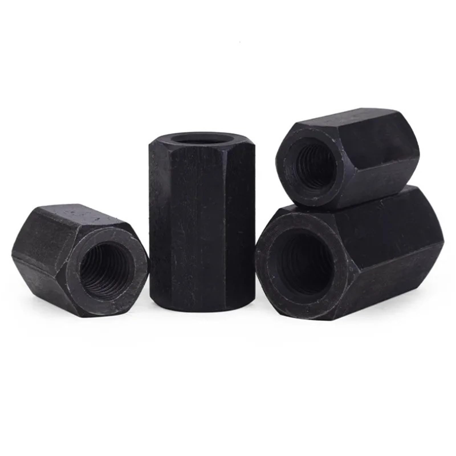 Tuercas de Acoplamiento Hexagonales M8 a M48, acero al carbono, hexágono negro, conector de varilla larga extensible, manguito unión, tuerca acoplamiento Tubular(M22x32x35mm(5Pcs))