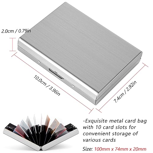 Credit card bank card business card holder Used for storing bank cards to prevent card information from being stolen (silvery)3