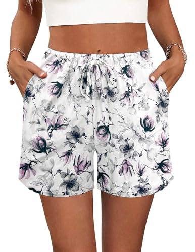 Image of Ekouaer Pajama Shorts for Women Soft Comfy Lounge Shorts Drawstring Pj Shorts Short Pajama Bottoms with Pockets S-XXL