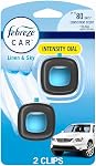Febreze Car Air Freshener Vent Clip Linen & Sky Scent, .06 oz. Car Vent Clip, 2 Count, Blue and White