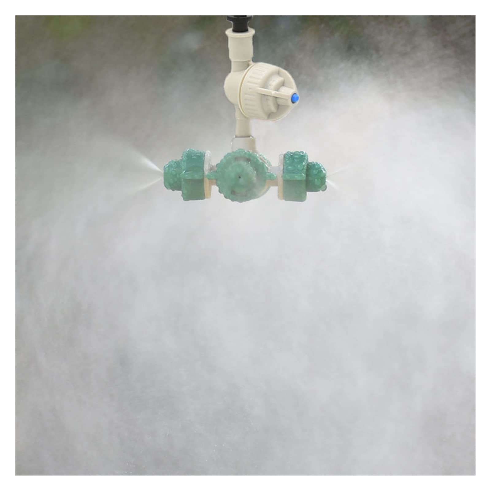 Serra Micro irrigazione a Goccia Ugello di atomizzazione sospeso, ugello atomizzante antidocchiato Croce con connettore spinato, ugello di atomizzazione for irrigazione Serra 50 Set (Color : Green)