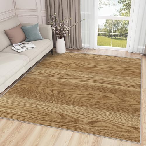 Solvivae Wood Grain Rug for Entryway Indoor - 3x4ft -