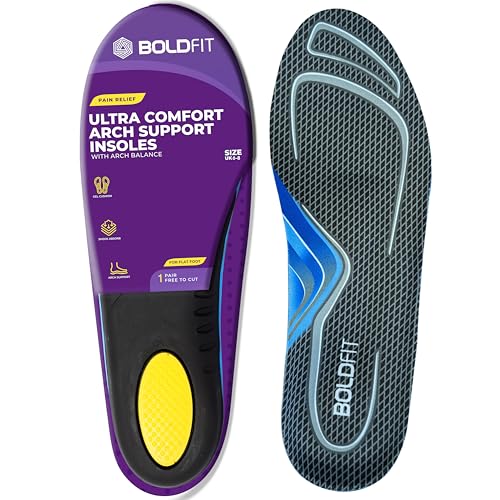 Image of Boldfit Arch Support For Flat Feet Silicone Insole for Shoes Men & Women Flat Foot Correction insoles Orthopedic Gel Flat Feet Arch Support Insole, Plantar Fasciitis Support Trim to Fit UK 6-8 1Pair