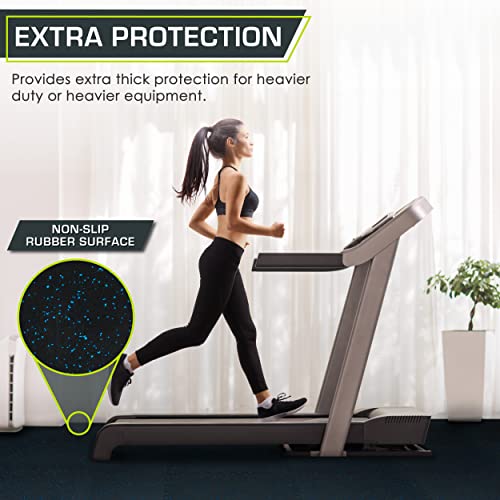 Image of ProsourceFit Rubber Top Exercise Puzzle Mat -inch, EVA Foam, Protective Interlocking Tiles for Home Gym Equipment and Workouts; Blue, 48 SQ FT, 12 Tiles