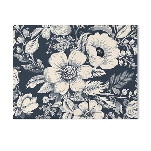 Peinture sur toile fleurs blanches NQLYUT décoration murale sans cadre pour salon