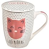 Disfruta de tus infusiones favoritas gracias a esta preciosa taza de cerámica de 300 ml decorada con diseños originales. Incluye una tapa de cerámica que ayuda a mantener el calor durante más tiempo.
