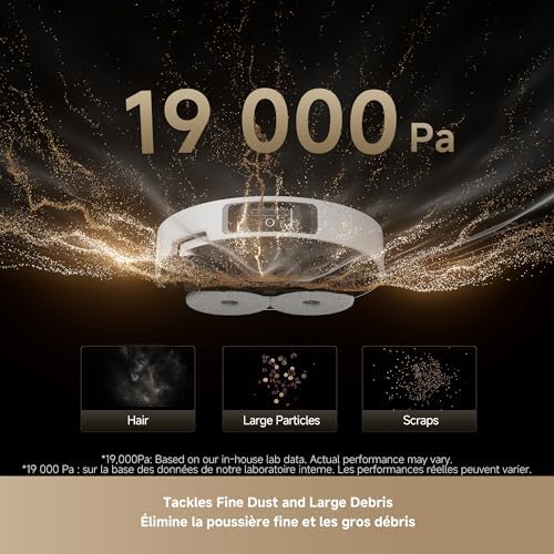 DREAME L40s Ultra Robot Vacuum and Mop, 19,000Pa Suction, Auto-Empty, Mop Self-Cleaning, 100% Detangling DuoBrush, Extending Mops and Side Brush, 1.57in Obstacle Clearing, App & Voice Control - 1