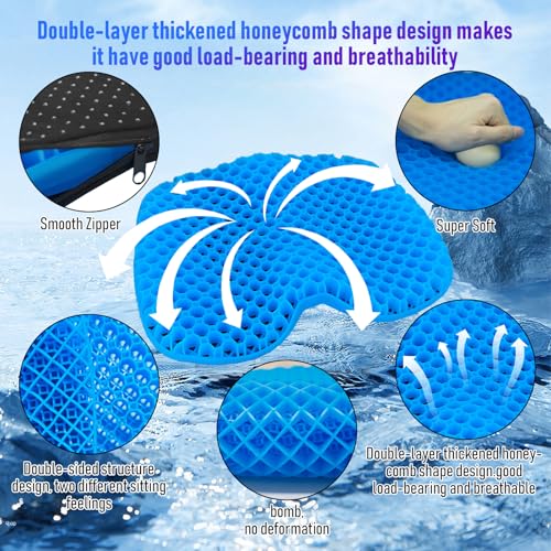 Cojín para asiento de kayak ohaayoo, gel impermeable antideslizante, 15 x 12.5 x 1.6 pulgadas miniatura 3