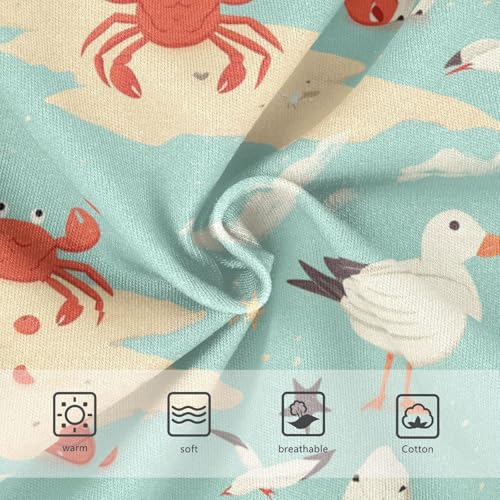 Wusikd Crabs Seagulls Girls' Underwear Cotton Beach Girls Briefs Soft Toddler Underwear 2T3
