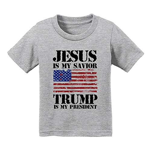 Jesus is My Savior, Trump is My President Toddler/Infant Kids T-Shirt 5T Heather Grey