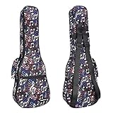 CLOUDMUSIC Ukulele Case Backpack Straps Gig Bag For Soprano Concert 21 23 24 Inch(Musical Notes,...
