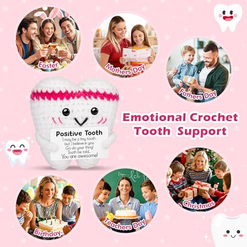 Funny Positive Crochet Tooth Fairy Gifts for Women Men Her Him,Small Cute Handmade Knitted Stuff Decor,Emotional Crochet Support Birthday for Girls Best Friend Boss Dental Nurse Mentor - Image 6