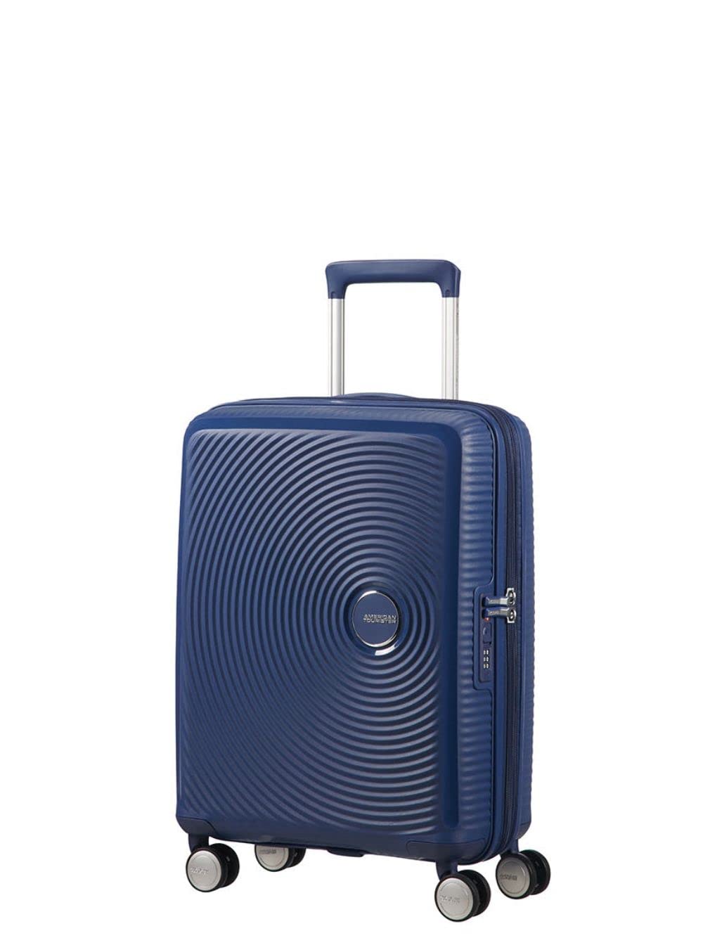 American Tourister Soundbox - Spinner S Expandible Maleta de Cabina, 55 cm, 35.5/41 L, Azul (Midnight Navy)