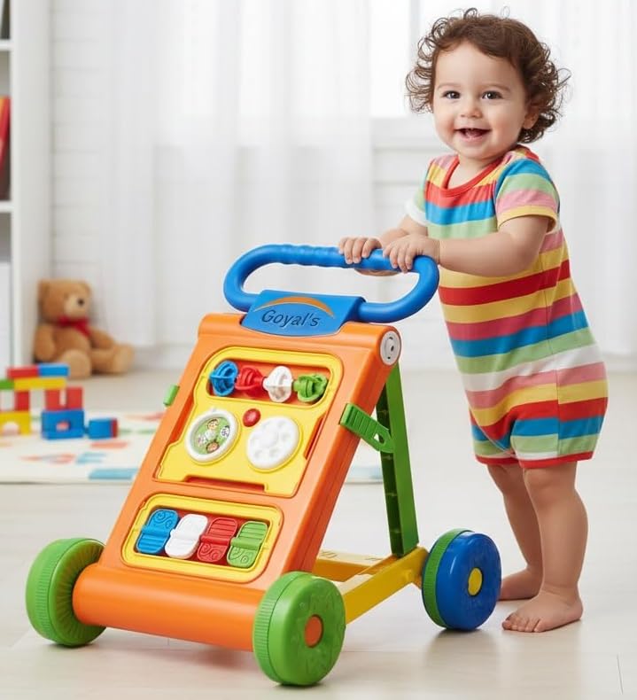 Goyal's Baby Activity Walker - Toddler Learning Toys for 6 Months -15 Months (Orange)