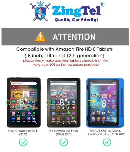Image of Screen Guard Designed For New Amazon Fire HD8 / HD8 Plus / HD8 Kids / HD8 Kids Pro Tablet (2024 /2022 /2020) 8 Inch Nano Fiber Tempered Glass Screen Protector Flexible, HammerProof & Shatterproof