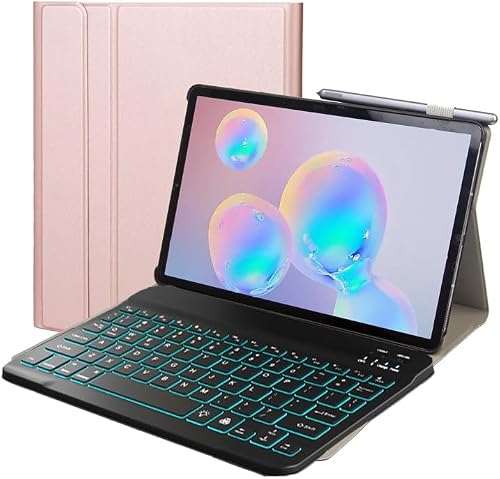 DY-M10P For Lenovo Smart Tab M10 HPD Plus TB-X606F 10.3 inch 2 in 1 Removable Magnetic ABS Bluetooth Keyboard + Protective Leather Tablet Case with Stand & Sleep/Wake-up & Pen Holder(Rose Gold)