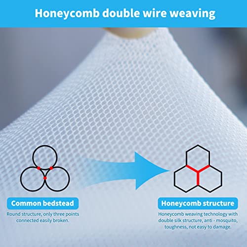 Betthimmel für Babys Faltbares Moskitonetz Bett Baldachin 180x170x200 cm Tragbare Reise für Einzel Extra groß für Doppelbett Pop Up Camping Zelt Netting Blau - Image 6