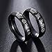 Her King His Queen Crown Black Stainless Steel Wedding Band Anniversary Engagement Promise Ring