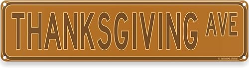 Letrero de calle de Acción de Gracias Ave de 16 x 4 pulgadas, tema del día de pavo, decoración del hogar para temporada de otoño (Acción de Gracias)