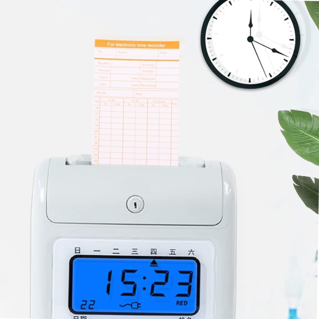 Monthly Attendance Time Cards Time Punch Clock, Employee Attendance, Recorder Timesheet, Clock Timecard - Employee Attendance-100 Pack