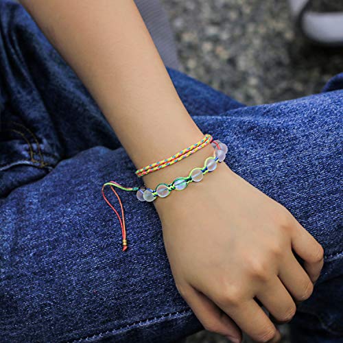 KELITCH Mermaid Moonstone Bracelet Glass Beaded Link Strand Friendship Cuff For Women Bracelet Handmade Fashion Jewelry4