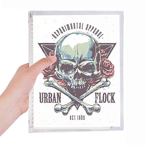 Carnet Totem Urban Flock haut de gamme rechargeable à spirale au motif squelette indonisé