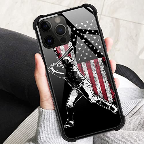Zhegailian Iphone 14 Pro Case,Baseball Flag Iphone 14 Pro Case For Boys Men [Anti-Scratch] Pattern Design Cover Organic Glass Case For Iphone 14 Pro 6.1-Inch #TOP3