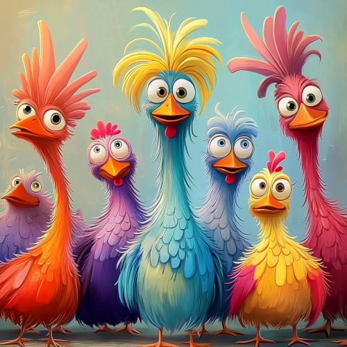 Chicken Puzzles for Adults 1000 Pieces with Letters on Back, 22.8" x 22.8"