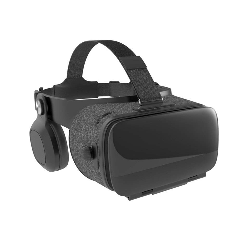 The new VR Headset, Universal Virtual Reality Goggles, Compatible with IPhone and Android Phones, Comes with HIFI Headset, Adjustable Glasses, Suitable for 3D Movies and Games, Black (Color : Black)