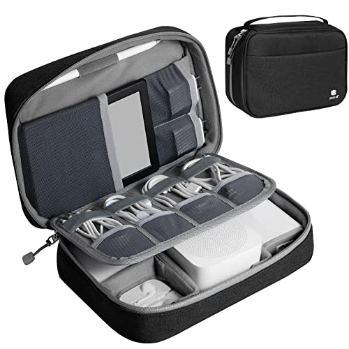 Pack All Electronic Organizer Plus, Larger Capcity Cable Organizer Bag, Shockproof Carrying Case, Portable Cord Travel Organizer Storage Bag For Cables, Chargers, Phones, Usb, Sd Cards(Black) #TOP20
