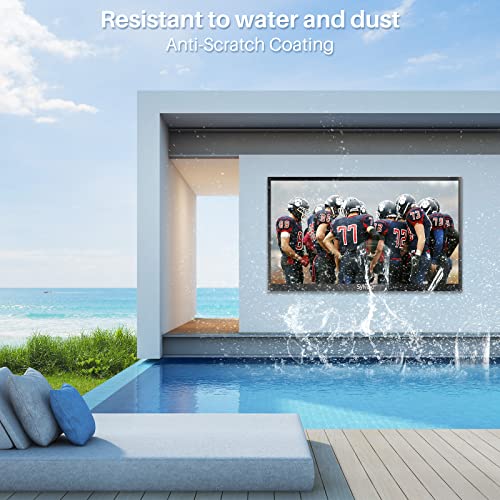 SYLVOX 75 Zoll Outdoor TV mit 4K UHD, 2000nit Helligkeit, IP55 Wasserdicht, Voice Assistabt, Draußen Smart Android Ferseher,Bildschirmspiegelung Sun Readable - Pool Pro – Bild 6