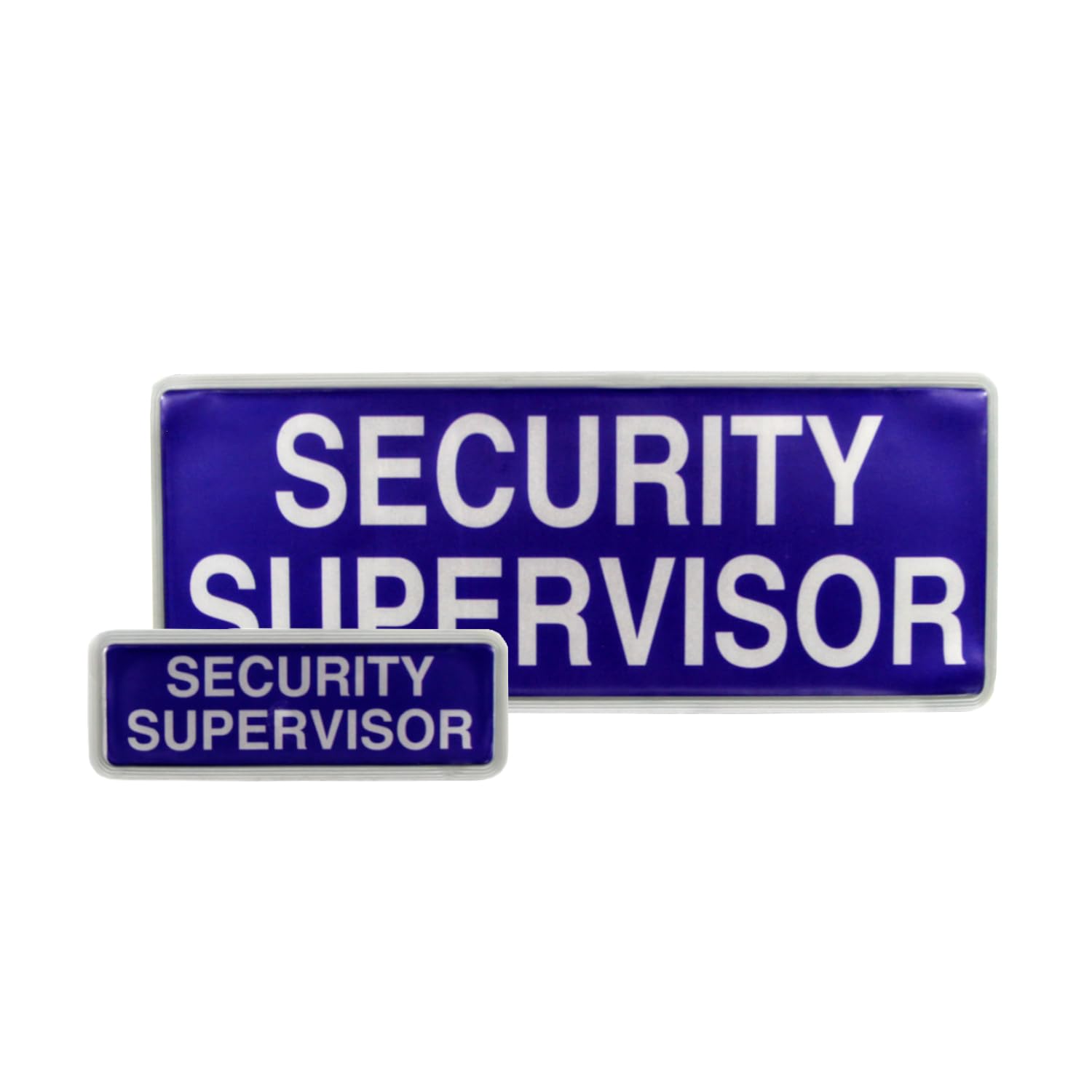 L-MAX Reflective Security Supervisor Badge with Hook and Loop (Set, Blue)