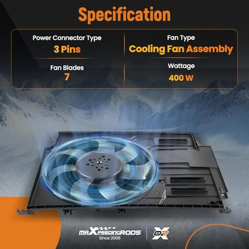 Image of maXpeedingrods Engine Radiator Cooling Fan Assembly for MINI Cooper 2014-2019, 17428645861 17428569240 17427617609