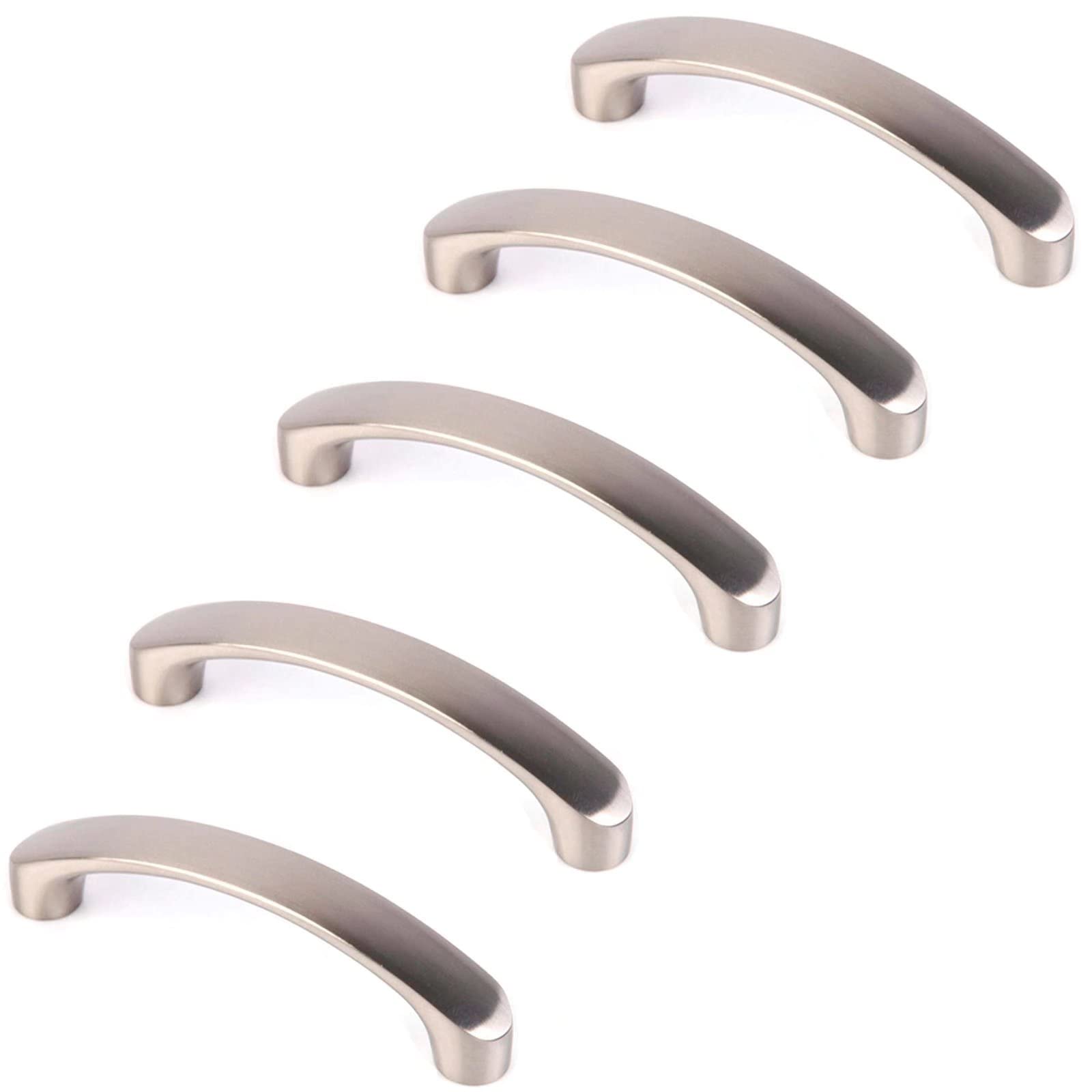 Frolahouse 15 Pcs Kitchen Cupboard Handles Kitchen Door Handles,Brushed Stainless Steel Cabinet Handles,Cupboard Arched Pulls (Hole Centers 96mm)