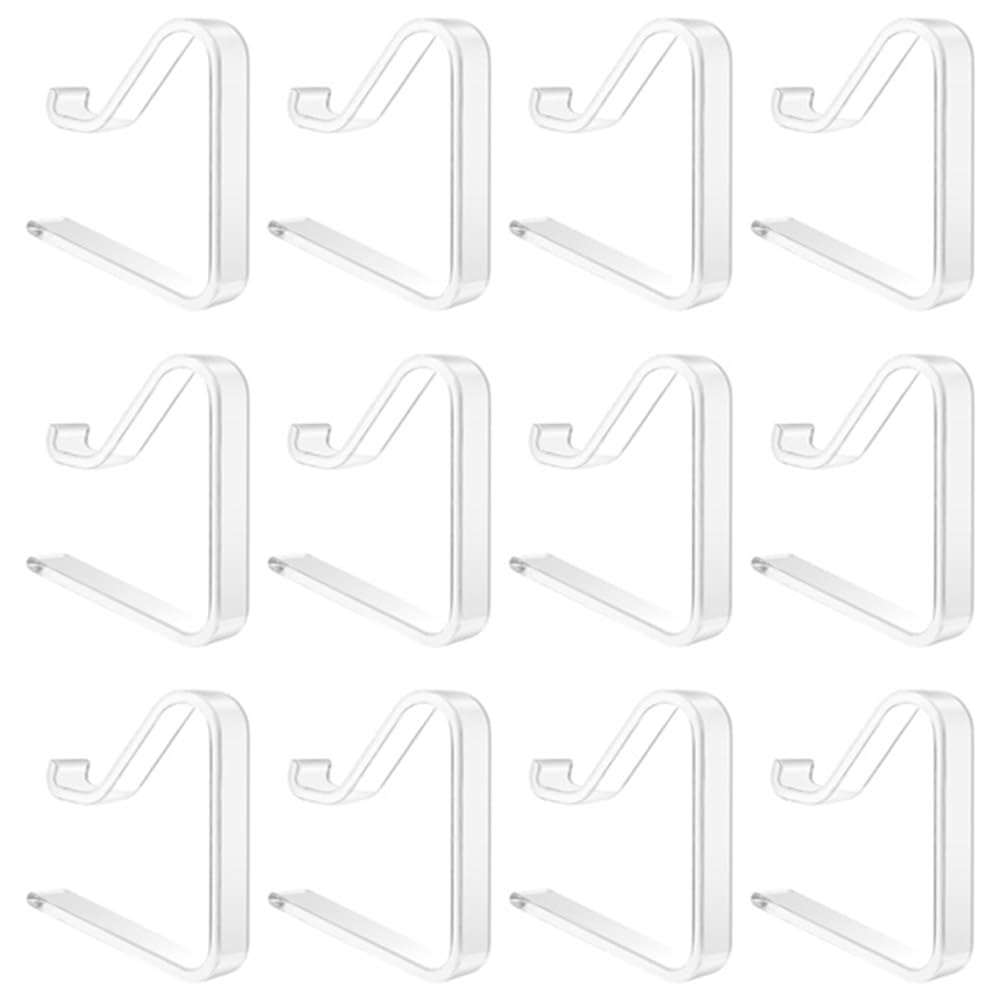 CTRLZS 12 Pieces Transparent Tablecloth Clips, Table Cloth Clips,Windproof Table Cover Holder Clamps.Table Cloth Holder A
