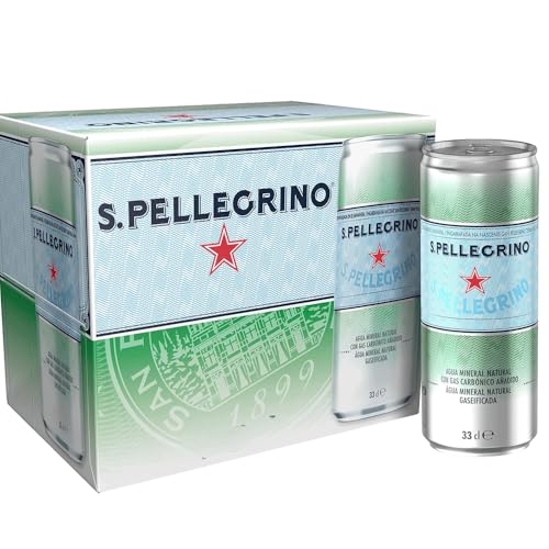 Agua Mineral Natural Con Gas San Pellegrino 48 Latas 33CL