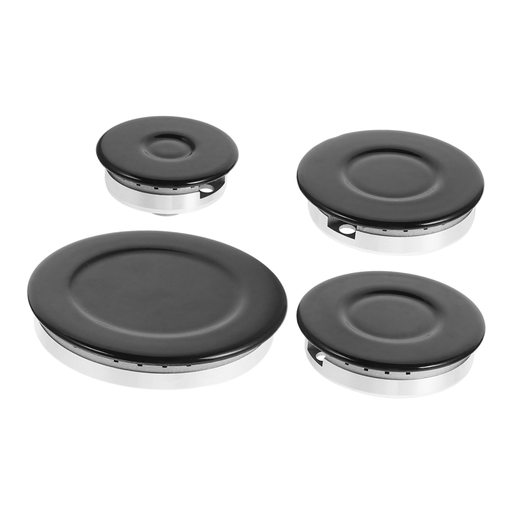 POPETPOP Tapas para Quemador de Gas de Cocina, Color Negro, Material Aluminio y Hierro, Función Anti-explosión y Encendido Rápido para Fogón de Múltiples Quemadores