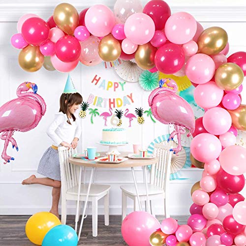 foci cozi Flamingo Party Balloon sets Pink Flamingo Party Decorations Supplies Kit-Flamingo Banner,Flamingo Balloons, Latex Balloons for Birthday Baby Shower Wedding Luau Hawaiian Bachelorette Decor