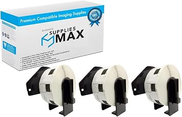 Compatible Replacement for Brother White Square Paper Adhesive Label Tape 3/PK-.9in/ 23mm 1000 Labels DK-1221_3PK