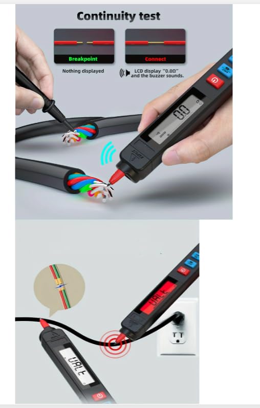 Z1 Digital Multimeter Universal MeterVoltmeter Test Pen, BLACK