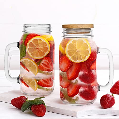 Yirilan 4 Pack 24Oz Mason jar cups with lids and straws, Mason Jars with Handle, Mason Jar Drinking Glasses with Lid and Straw, Mason Jar Mugs - Image 8